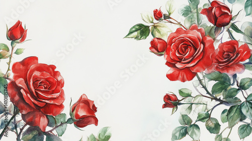 watercolor botanical flowers texture template background.Elegant wedding invitation card background . Minimal hand painted Design for wedding or Valentine's Day