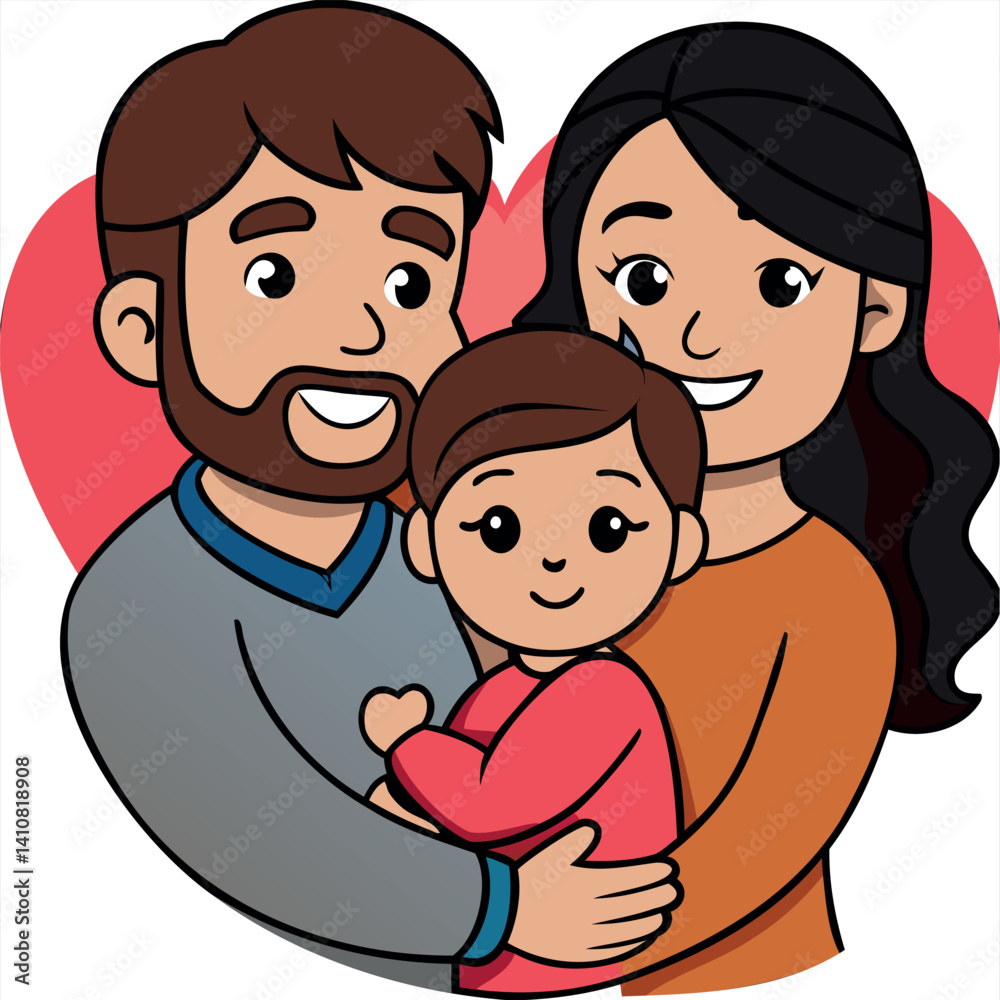 Secure and Loved Family Illustration of Parental Care and Affection Secure and Loved Family Illustration of Parental Care and Affection