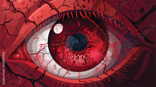 Professional Red Blood Eye Ball Vector Illustration - Vector s1.eps
