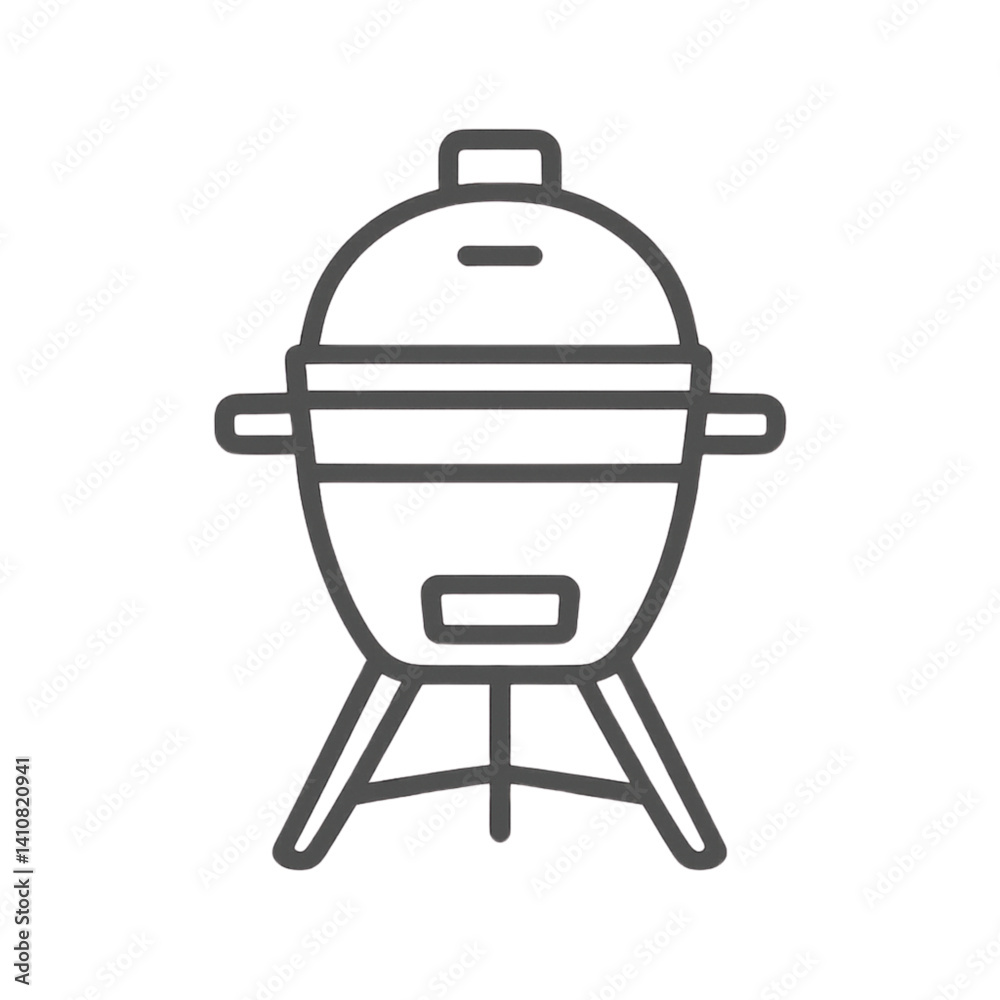 Obraz premium Icon of a charcoal grill in a minimalist style 