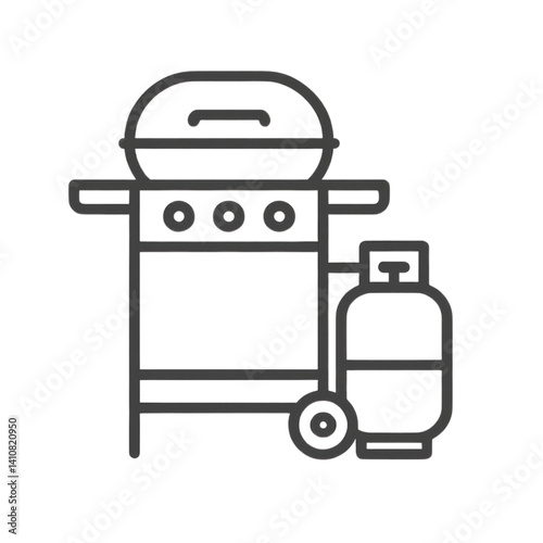 Gas Grill Icon for Outdoor Cooking  