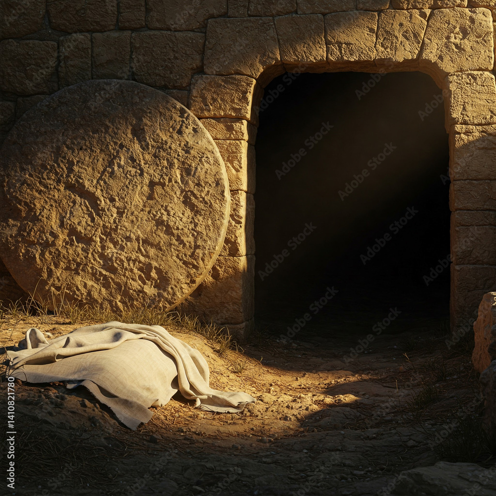 The empty tomb of Jesus after the resurrection