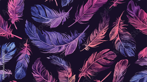 Professional Abstract Seamless Feathers Pattern Vector Illustration for Graphic Design and Decor