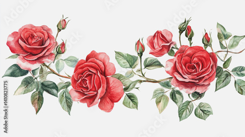 watercolor botanical flowers texture template background.Elegant wedding invitation card background . Minimal hand painted Design for wedding or Valentine's Day