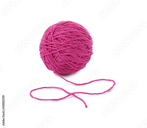 Bild auf Leinwand One ball of yarn isolated on white