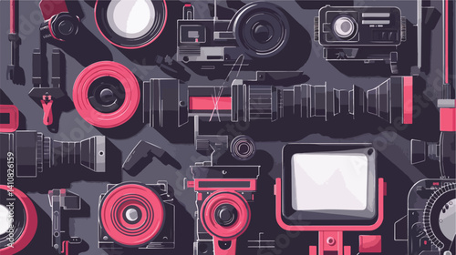 Professional Cinema Film Camera Vector Concept Illustration for Creative Projects