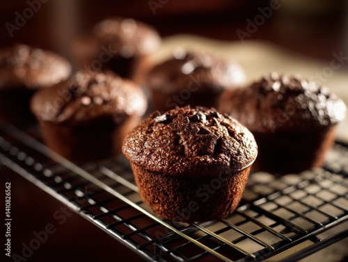 Rich chocolate muffins cool...
