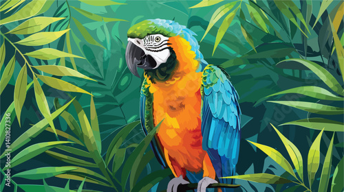 Vibrant macaw parrot Vector illustration for designs. Vector style1.eps
