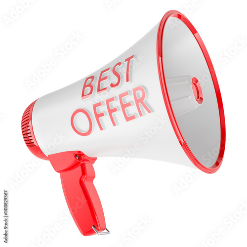 Obraz na płótnie Best Offer concept with Megaphone, 3D rendering isolated on transparent background w salonie