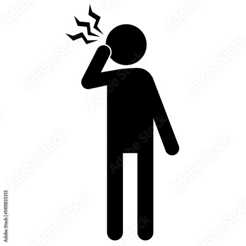 頭が痛い人のピクトグラム