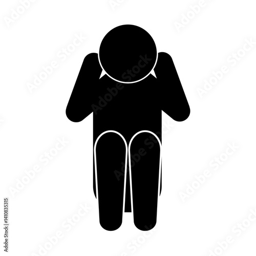 落ち込んだ人物のピクトグラム