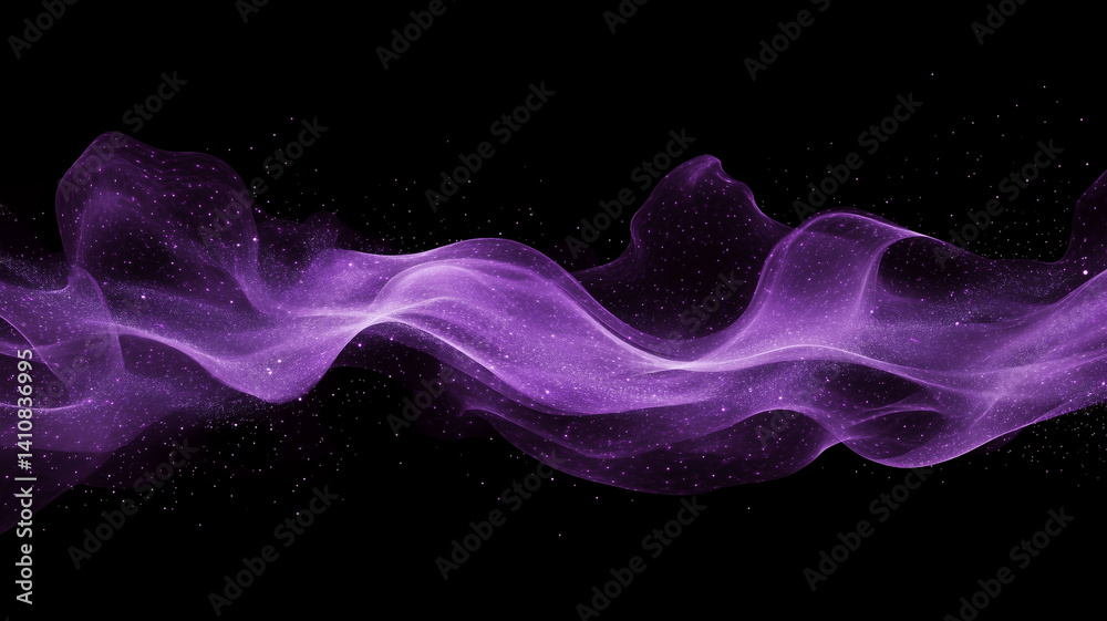 Fototapeta premium Artistic Representation of a Purple Digital Wave Gently Moving Across a Dark Universe (9)