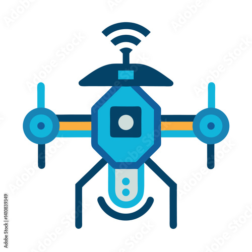 ai powered drone icon white background.