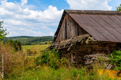 Beautiful scenery of the countryside of Podpolanie, Slovakia, picturesque landscape. Spring, gardening, agriculture concept. Nature background, Europe