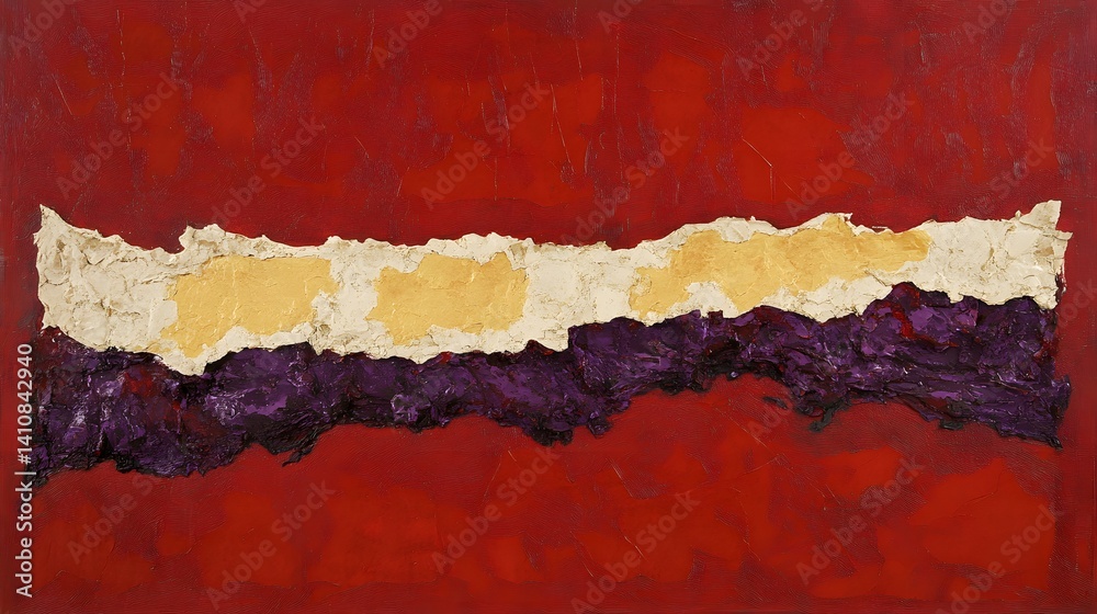 Fototapeta premium Abstract Red Purple Gold Texture Painting Art