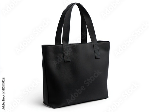 Obraz na płótnie A minimalist black canvas tote bag, with simple design elements, isolated on a white background for a chic fashion look w salonie