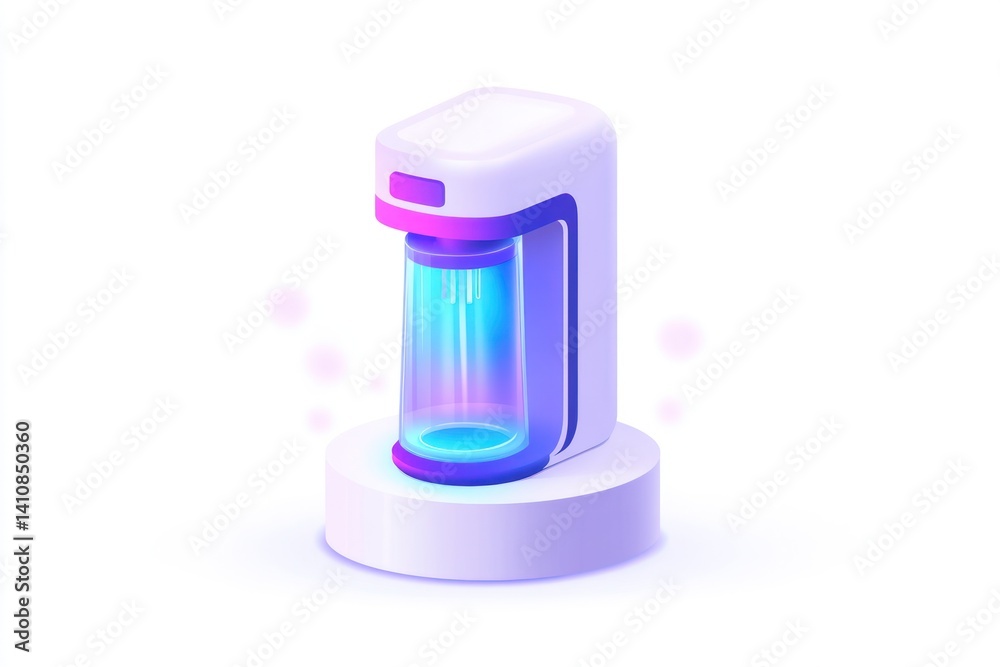 A minimalist UV sanitizer icon on a white background, representing hygiene and health technology in a clean, modern design