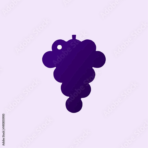 Purple Grapes Illustration,  Simple Fruit Cluster Design

