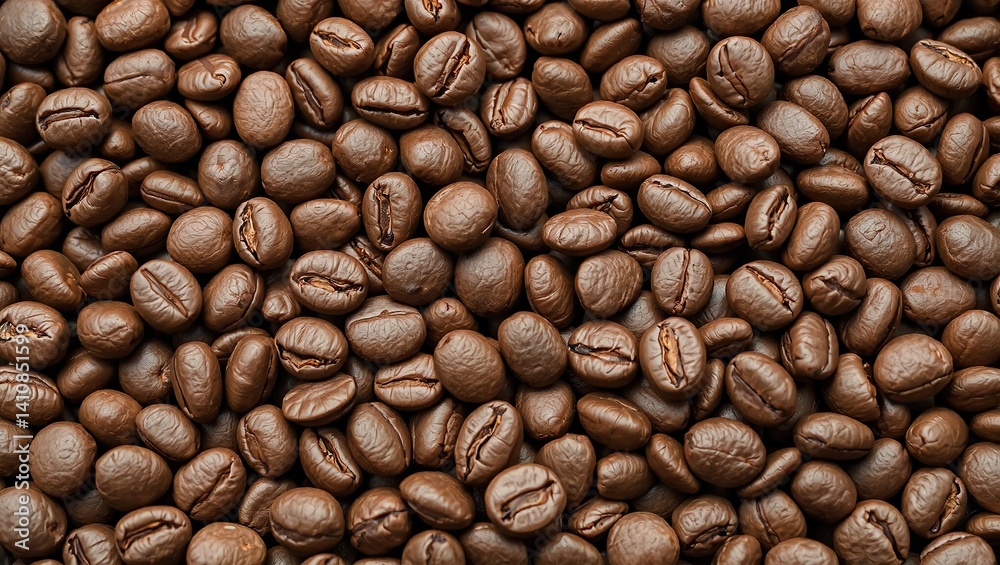 Fototapeta premium Close-up Coffee Bean Texture, High Definition Image