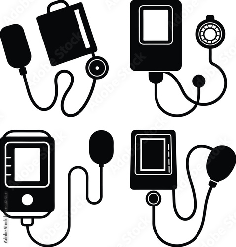 Blood Pressure Monitor silhouette vector