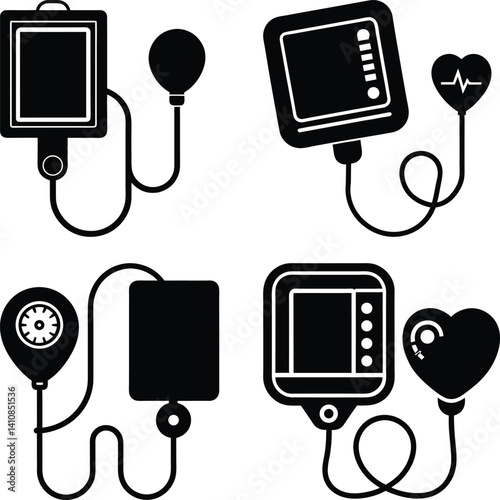 Blood Pressure Monitor silhouette vector