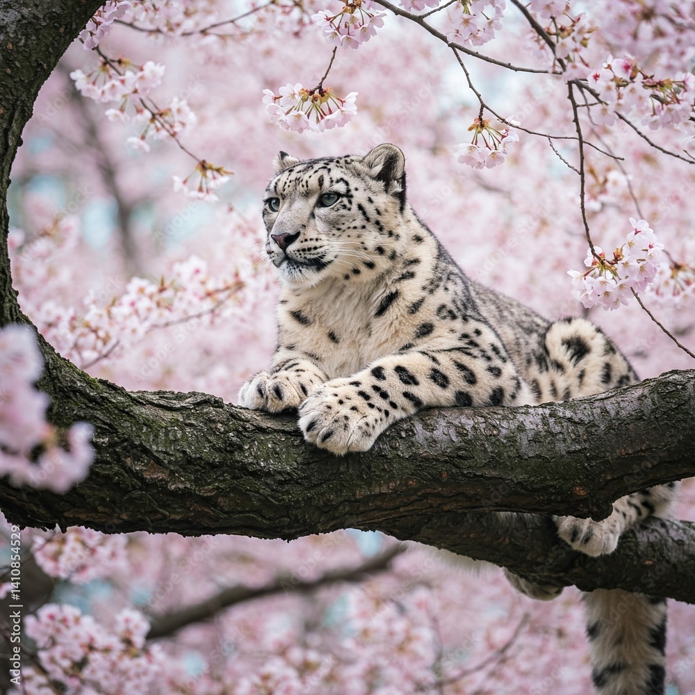 Naklejka premium leopard in tree