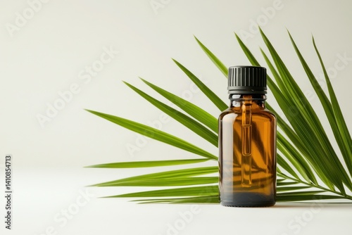 Obraz na płótnie A saw palmetto oil bottle, isolated on a white background, designed to capture the clean and professional essence of health products. w salonie