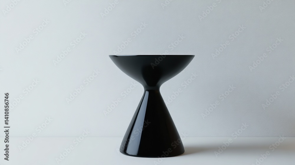 A sleek black side table, minimalist design, isolated on a white background for an interior design shot
