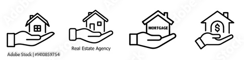 Real Estate Concepts, icons set, vector