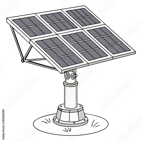 Smart Solar Panel Tracker Vector Design for Renewable Technology