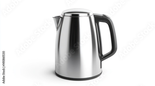 Obraz na płótnie A sleek stainless steel electric kettle, isolated on a white background to showcase its polished finish w salonie