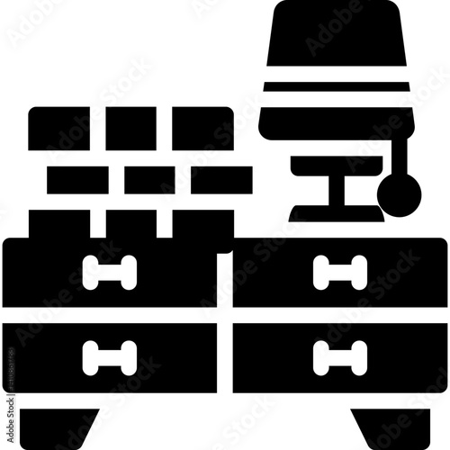 Bedside Table Glyph Icon