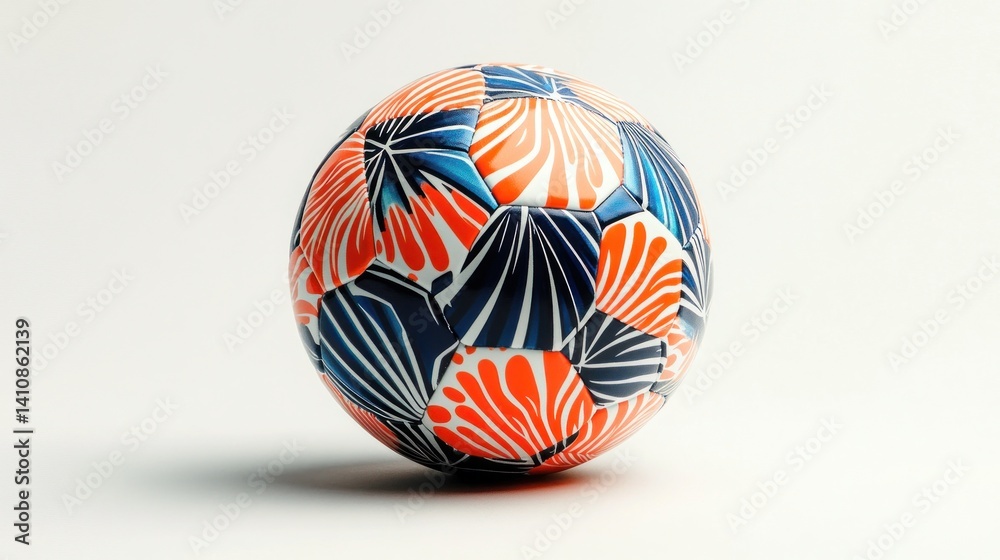 A soccer ball isolated on a plain white background, emphasizing simplicity and modern design