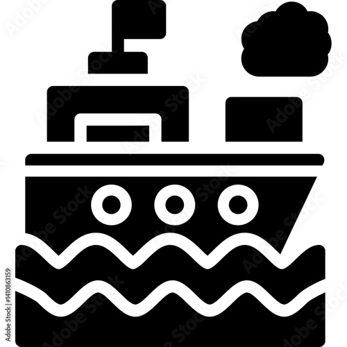 Ferry Glyph Icon