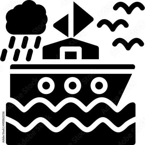 Ferry Glyph Icon