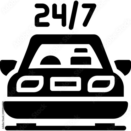Taxi Number Glyph Icon