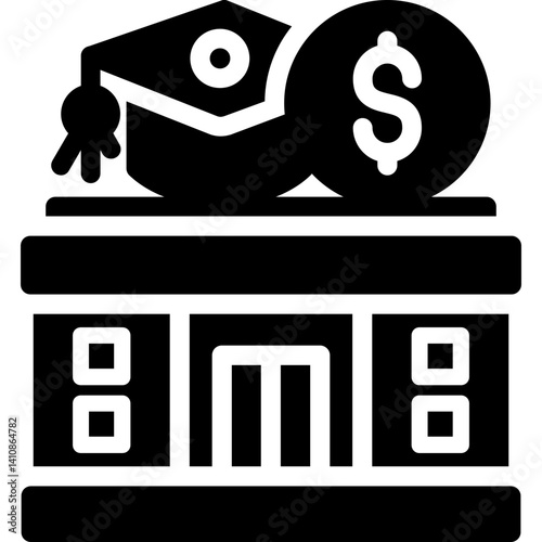 University Tuition Glyph Icon