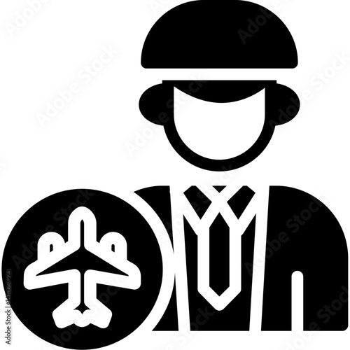 Flight Attendant Glyph Icon