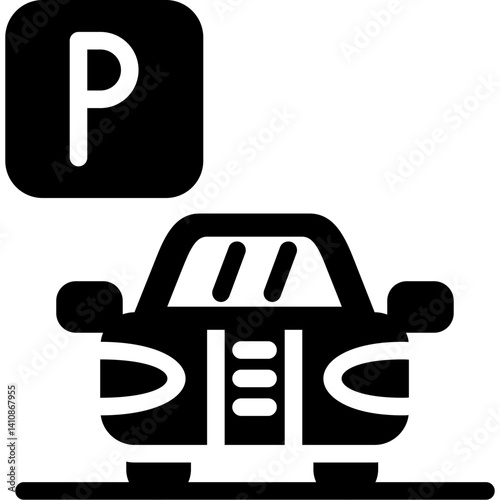 Airport Parking Glyph Icon