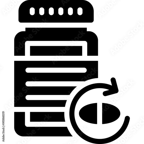 Prescription Refill Glyph Icon