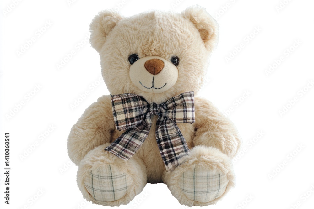 Teddy bear plush toy, isolated on a white background for comfort and joy