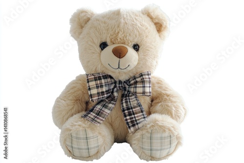 Obraz na płótnie Teddy bear plush toy, isolated on a white background for comfort and joy w salonie