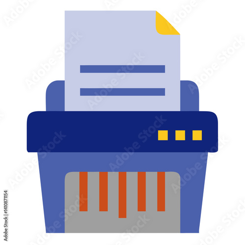 Paper shredder machine with document in action  