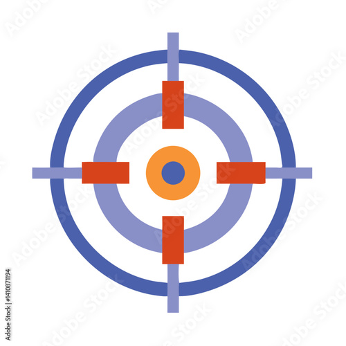 Target Reticle Icon Design in Bold Colors  