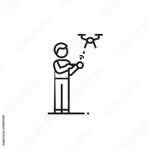 Person controlling a drone using a simple interface  