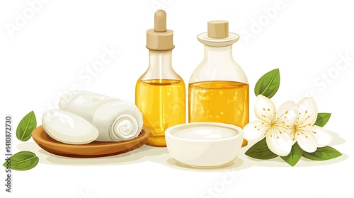 Obraz na płótnie A vector illustration of baby oil, isolated on a white background, ideal for promoting skincare or baby care products w salonie