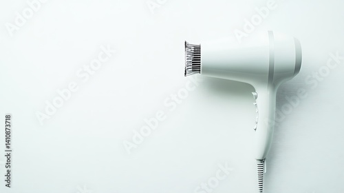 Obraz na płótnie A white hairdryer, showcasing its sleek design, isolated on a white background for a professional aesthetic w salonie