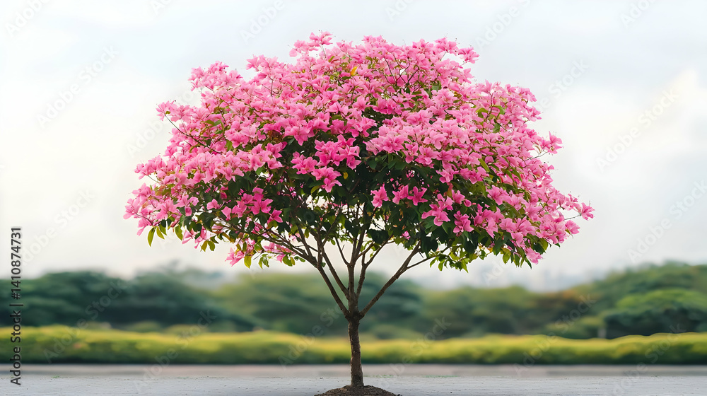 Obraz premium Pink Blossoms On Isolated Tree