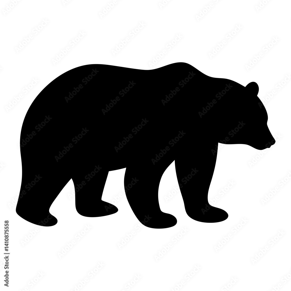 Fototapeta premium bear black silhouette icon - perfect for designs about jungle animals bear, nature, wildlife, rainforest, vector art