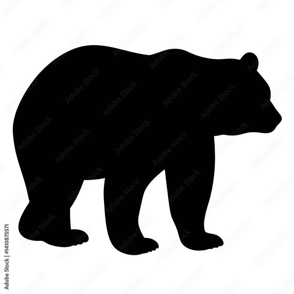 Fototapeta premium bear black silhouette icon - perfect for designs about jungle animals bear nature, wildlife, rainforest, vector art